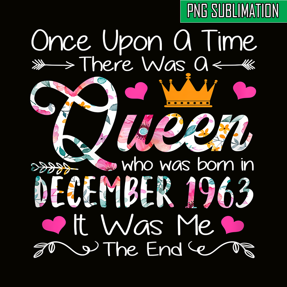 QUE30102370-Queen Was Born In December 1963 PNG, Happy Birthday PNG, Birthday Queen PNG.png