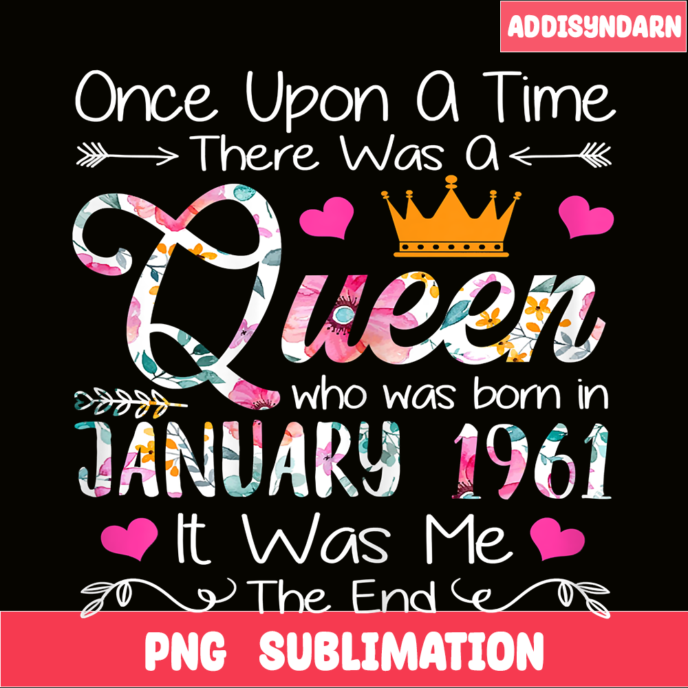 QUE30102374-Queen Was Born In January 1961 PNG, Happy Birthday PNG, Birthday Queen PNG.png
