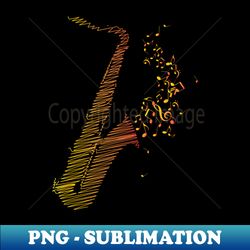 Creative Saxophone Art - Orange Mix - Premium PNG Sublimation File - Perfect for Creative Projects