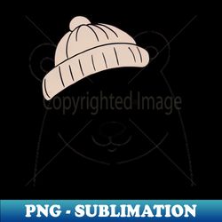 Arctic Chic Polar Bear with Cold-Weather Hat Design for Winter Enthusiasts - Signature Sublimation PNG File - Perfect for Sublimation Art
