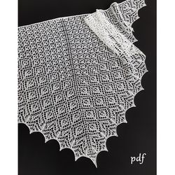 Arabis Shawl Knitting Pattern Only charted Knit Charm Triangle Lace Shawls for Wedding Easy Hand Knitted Project