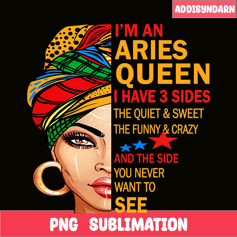 QUE31102328-Aries Have Three Sides PNG, Birthday Queen PNG, Happy Birthday PNG.png