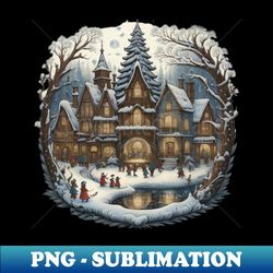 Enchanted Winter Village Holiday - Exclusive Sublimation Digital File - Vibrant and Eye-Catching Typography
