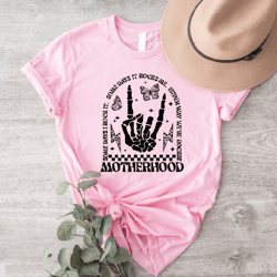 motherhood rocking t-shirt, some days i rock it some days it rocks me tee, skeleton mom tee, rock and roll mom tee iu-62