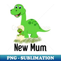 Mum and Baby Green Dinosaur - PNG Transparent Digital Download File for Sublimation - Unlock Vibrant Sublimation Designs