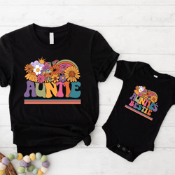 floral auntie and auntie's bestie matching shirt, aunt and niece t-shirt, auntie nephew outfit, new aunt cute gift iu-66