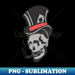 Small Skull in a Top Hat - PNG Transparent Digital Download File for Sublimation - Spice Up Your Sublimation Projects