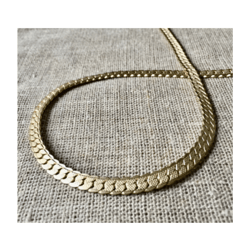 Golden Brass Herringbone Chain-6mm wide-27.7 inches long (70cm), Perfect for Layering-Chain Necklace | USSR 1960