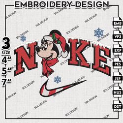 Christmas Santa Minnie Embroidery Files, Christmas Embroidery Design, Christmas Disney Machine Embroidery Design