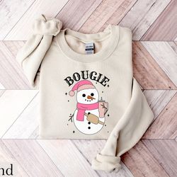 bougie snowman sweatshirt, funny christmas shirt, women christmas sweater, snowman sweatshirt, holiday sweater, xmas gif