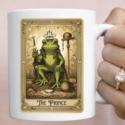 frog mug, tarot card mug, cottagecore mug, frog lover gift, frog coffee mug, frog gofts, kawaii frog, withy mug, cottage