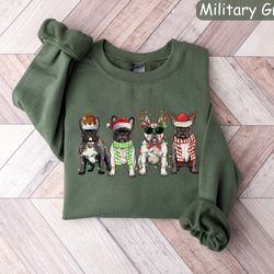 christmas dog sweatshirt, french bulldogs shirt, dog lover gift, dog christmas shirt, dog owner christmas gift, holiday
