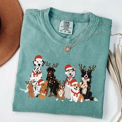 christmas dogs shirt, dog lover shirt, holiday shirt, cute christmas shirt, cute gift for dog lover, dog mom shirt, merr