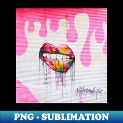 Colorful Lips Graffiti City Art Photo - High-Quality PNG Sublimation Download - Fashionable and Fearless