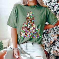farm christmas tree shirt, holiday apparel, animal farm, iprintasty christmas, animal christmas shirt, christmas farm t-