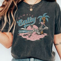 always salty shirt, skeleton beach tshirt, surf skeleton tee, aesthetic shirt, salty crew, beach themed gift, salty shir