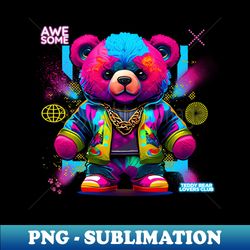 awesome baby punk bear teddy bear lovers club - PNG Transparent Digital Download File for Sublimation - Instantly Transform Your Sublimation Projects