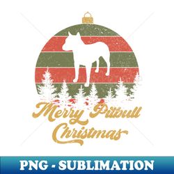 Merry Pittbull Christmas Bull Terrier Dog Owner - Premium PNG Sublimation File - Perfect for Sublimation Mastery