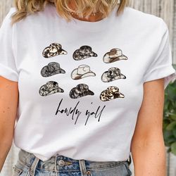 cowboy hat graphic tee, cowboy hat shirt, cowgirl shirt, cowboy shirt women, western shirt, faux cowhide tee, country we