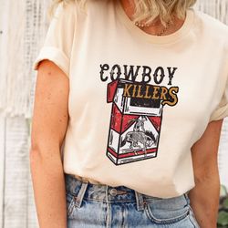 cowboy killer t-shirt, country shirt, western shirt, southern shirt, country girl, vintage tee, boho shirt, cowgirl shi