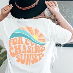 forever chasing sunsets shirt, summer 2023 t-shirts, retro vintage summer shirts, summer lover vibes tee, beach shirt, f