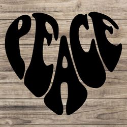 Peace heart svg, Peace sign svg, Boho groovy shirt svg, Peace and love svg, Hippie soul svg, Good vibes SVG EPS DXF PNG