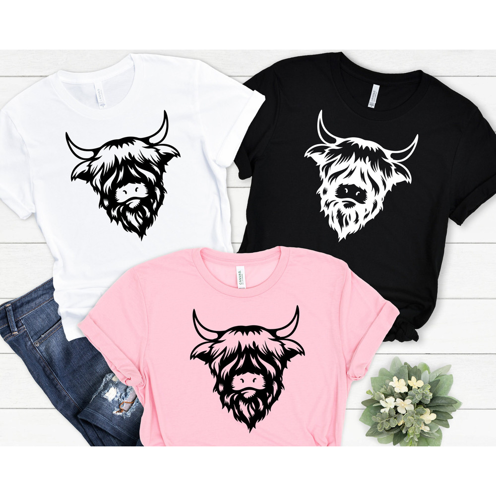 Highland Cow Shirt, Boho Shirt for Her, Cow shirt, All Season Shirt,Birthday Gift, Shirt for Women, Shirt for Highland Cow Lover, Cute Shirt.jpg