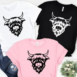 highland cow shirt, boho shirt for her, cow shirt, all season shirt,birthday gift, shirt for women, shirt for highland c