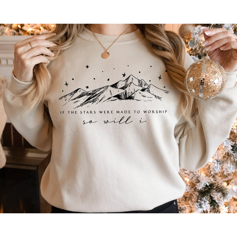 If The Stars Were Made To Worship Sweatshirt, Christian Sweatshirt, Bible Verse Sweat, Religious Sweat, Faith Sweat, Women Christian Gifts.jpg
