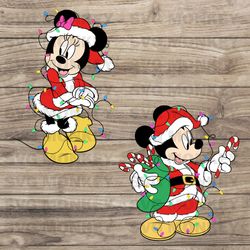 Disney Couples Mickey Minnie Mouse Christmas Lights SVG EPS DXF PNG