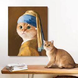 custom pet portrait, personalized cat portrait, dog portrait, gift for pets