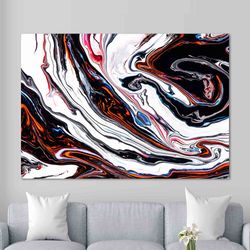 black and copper marble, copper art canvas, marble wall decor, black marble art, abstract marble wall decor, black canva