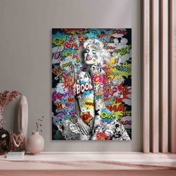 wall art holiday decor marilyn monroe pink bubble gum, marilyn monroe poster, pink bubble gum canvas-4