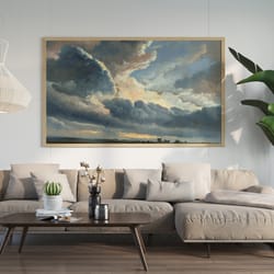 cloud study, oil painting landscape, cloud study stormy sunset , john constable, national gallery of art, large gallery