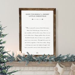 have yourself a merry little christmas book page sign, rustic christmas signs, farmhouse christmas, wood wall art.jpg