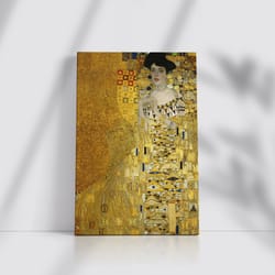 portrait of adele bloch-bauer by gustav klimt, reproduction art, oil painting, famous paintings, wall art living room,