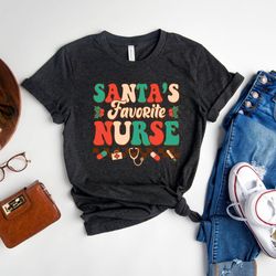 santa's favorite nurse, christmas nurse sweatshirt, rn crewneck, gift for nurse, nurse life sweat, holiday sweatshirt