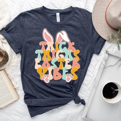 thick thighs easter vibes shirt, easter holiday shirt, colorful rabbit shirt, easter vibes shirt, easter gift for women
