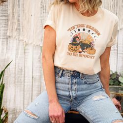 tis the season to be spooky shirt, retro halloween comfort colors shirt, spooky season t-shirt, vintage halloween shirt,