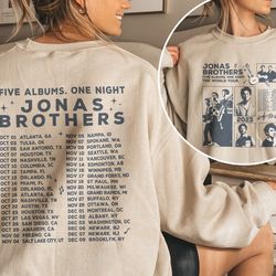 Vintage Jonas Brothers Shirt, Retro Jonas Brothers Merch, Jonas Brothers Album Sweatshirt, 5 Albums 1 Night, Jonas Tour