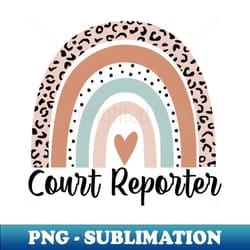 court reporter rainbow leopard stenographer gift - high-resolution png sublimation file - unleash your creativity