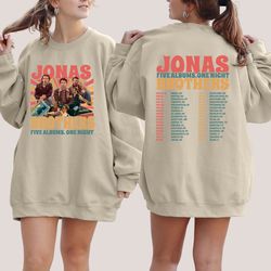 jonas brothers double sided sweatshirt, jonas brothers tour shirt, concert 2023 retro unisex gift, jonas brothers casset