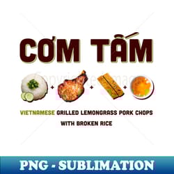 vietnamese grilled lemongrass pork chops with broken rice - digital sublimation download file - create with confidence