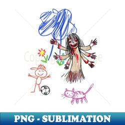 Chilling Innocence Unsettling Horrors Unleashed in Childrens Drawings - Aesthetic Sublimation Digital File - Enhance Your Apparel with Stunning Detail