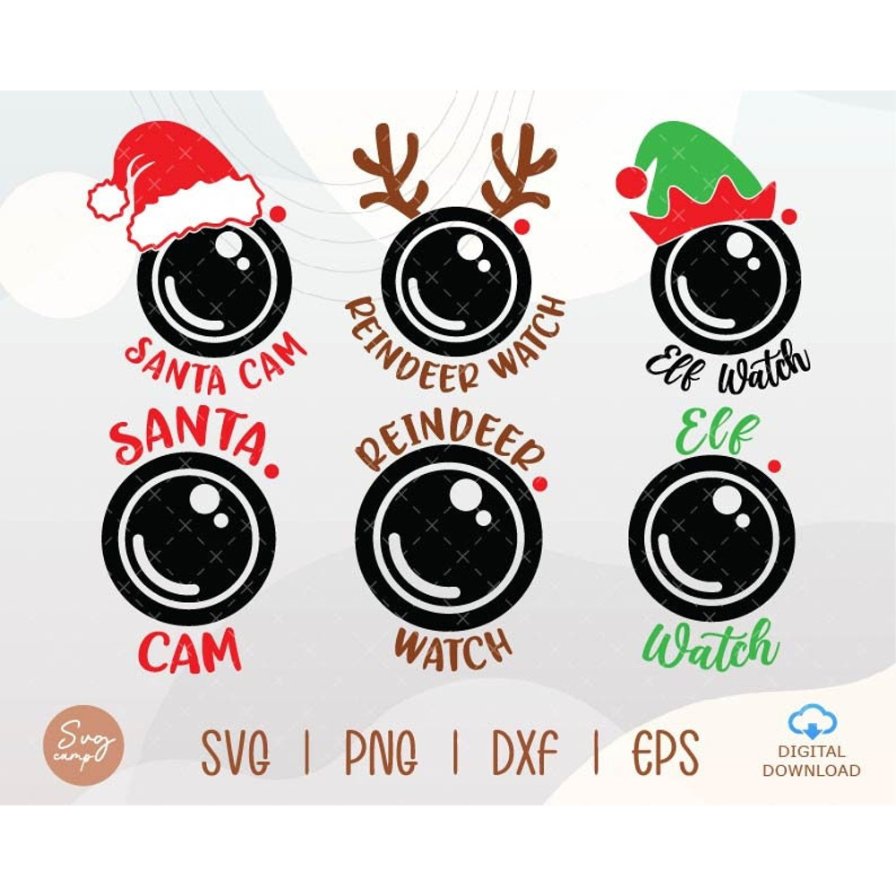 Santa Cam Svg, Elf Watch Svg, Reindeer Watch Svg, Christmas Ornament Svg, Funny Christmas Svg, Christmas Bundle Svg Files For Cricut.jpg