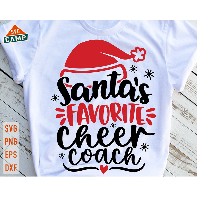 Santas Favorite Cheer Coach Svg, Christmas Cheerleader Svg, Cheer Coach Svg, Cheerleader Holiday Svg, Cheerleader Christmas Shirt Svg.jpg