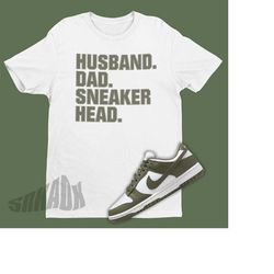 Dunk Low Medium Olive Sneaker Match Tee - Dad Sneakerhead Shirt to Match Dunk Olives