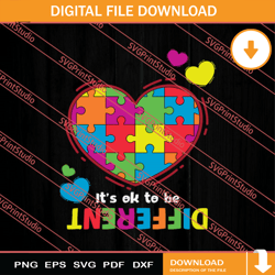 its ok to be different svg, autism awareness svg, puzzle svg