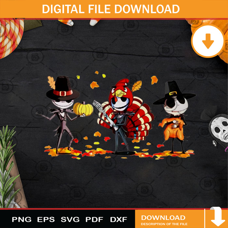 Jack Skellington Halloween Thanksgiving PNG, Jack Skellington PNG, Thanksgiving PNG, Turkey PNG, Angry Bird PNG.jpg