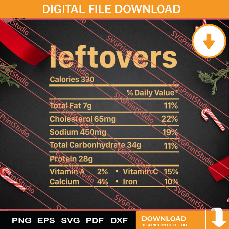 Leftovers Thanksgiving SVG PNG EPS DXF Silhouette Cut Files.jpg